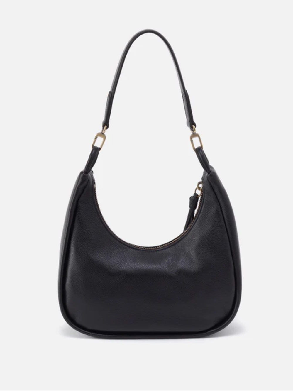 HOBO Cass Small Shoulder Bag Purse — Black Pebbled Leather